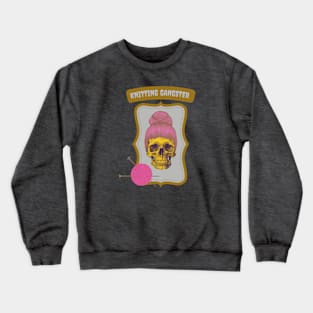 Knitting gangster skull design Crewneck Sweatshirt